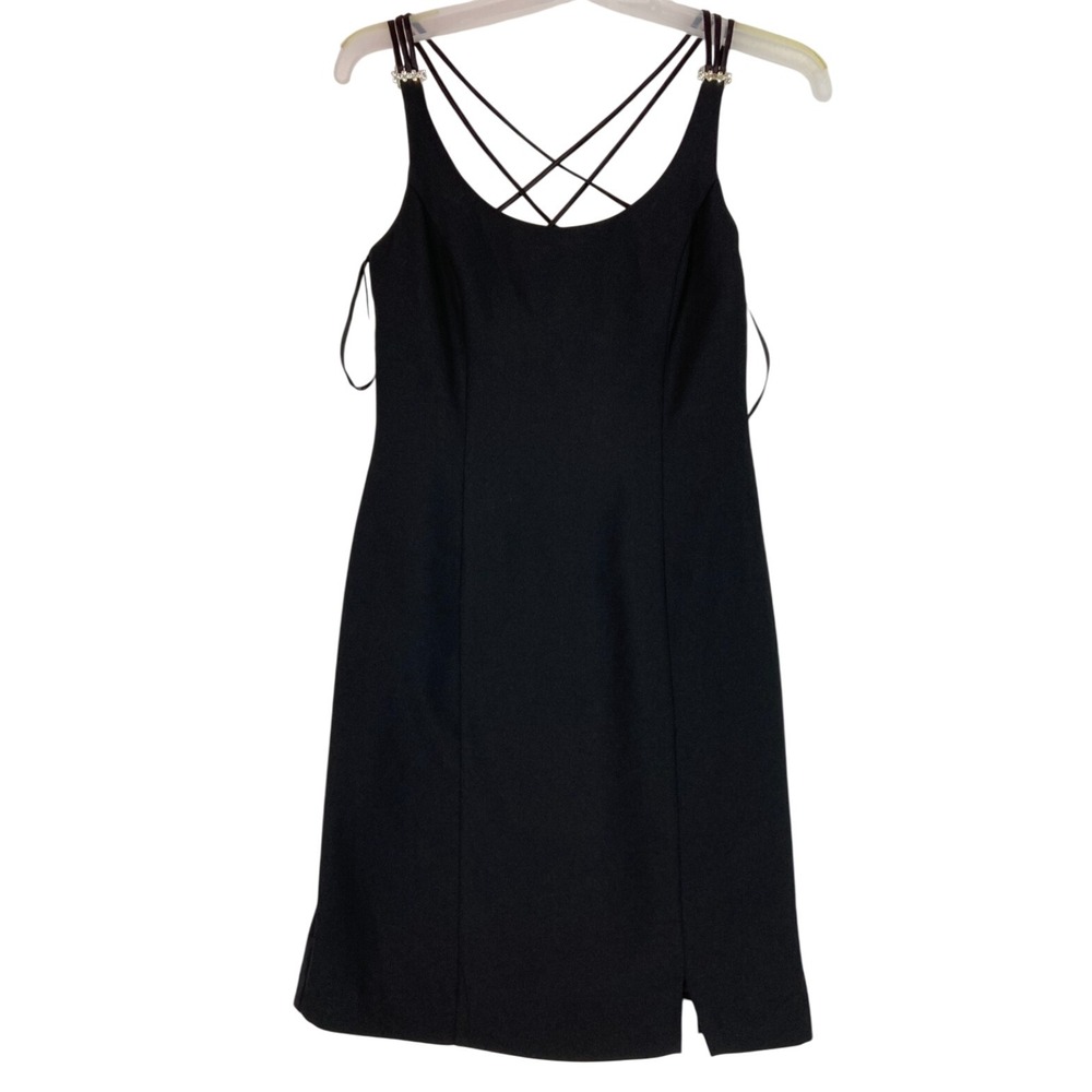 Joseph Ribkoff Dress Womens 6 Black Creations Strappy Sleeveless Formal